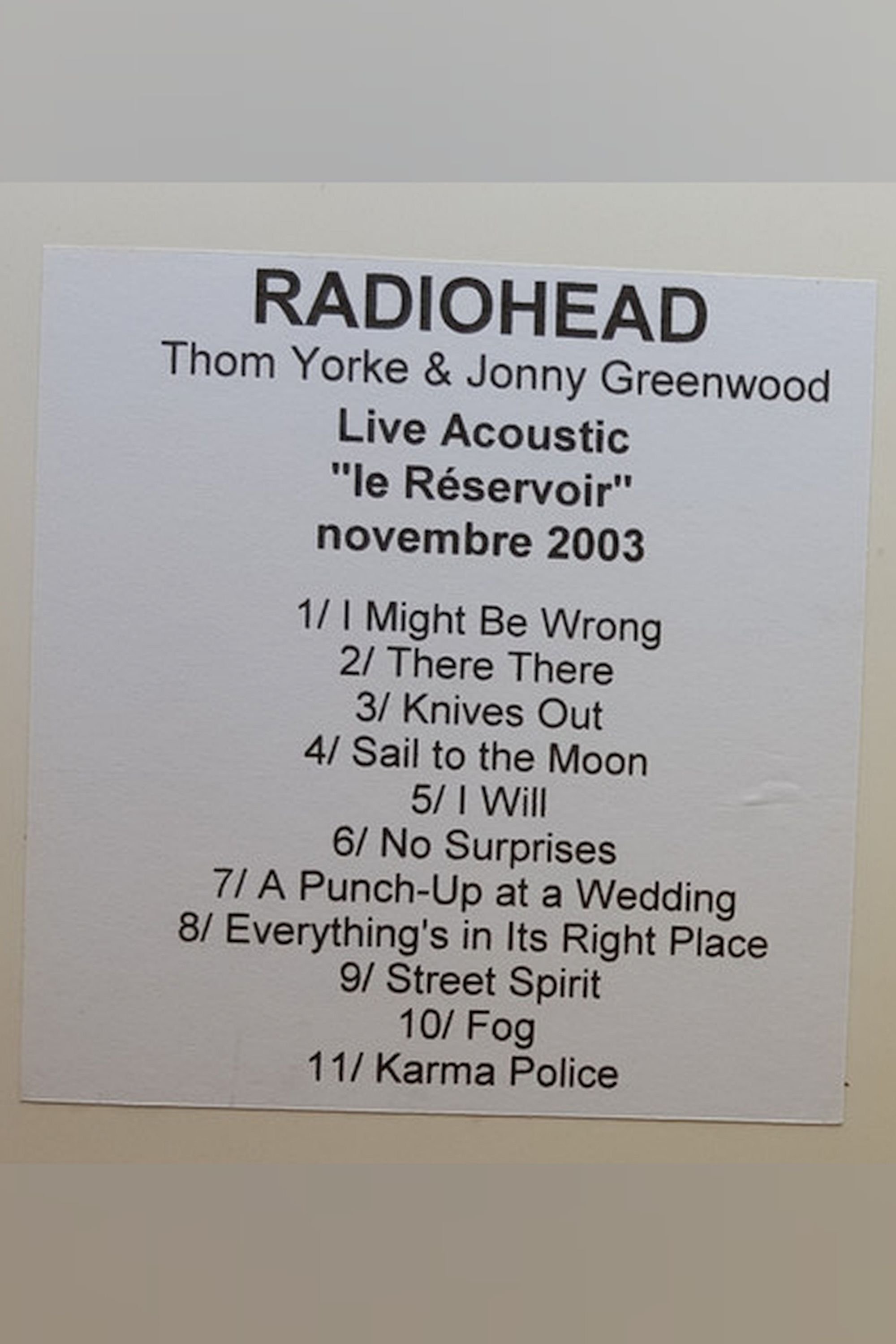 Thom Yorke and Jonny Greenwood | Acoustic at Le Reservoir poster