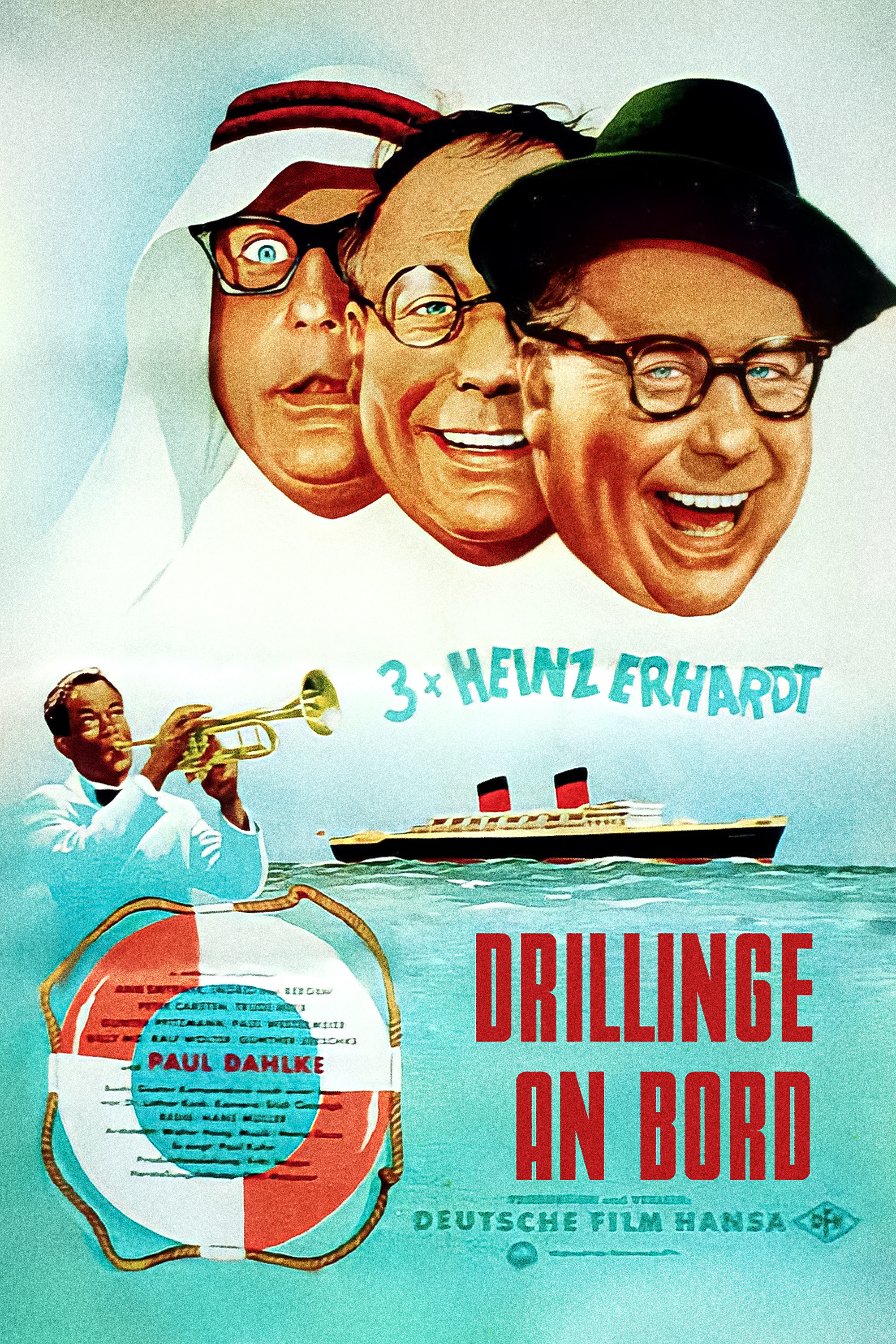 Drillinge an Bord poster